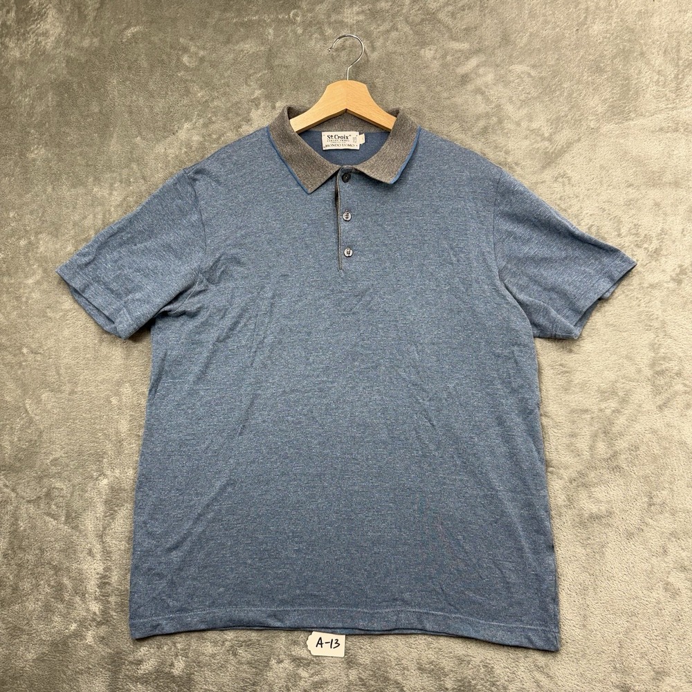 Vintage St. Croix Mens Short Sleeve Collared Pullover Polo Shirt Size Large
